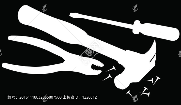 家用工具白色插圖