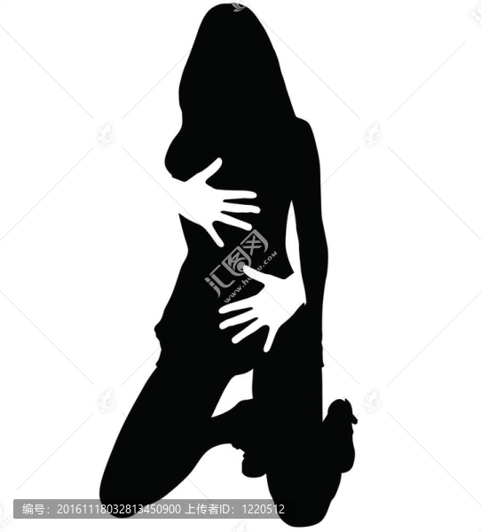 擁抱一個女孩的白色的手