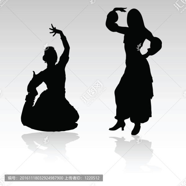 印度女人跳舞silhoue