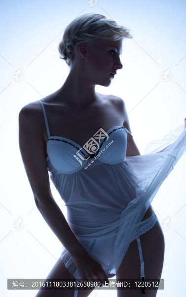 性感的女人在透明的內(nèi)衣