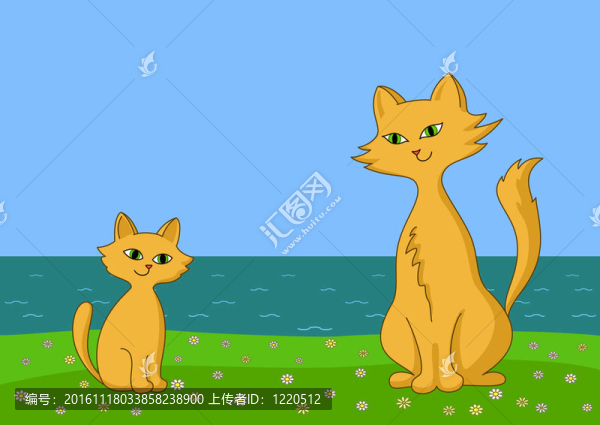 貓與小貓?jiān)诤０? title=