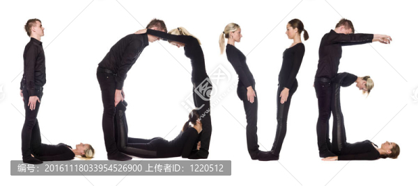 一群人形成了愛情的詞