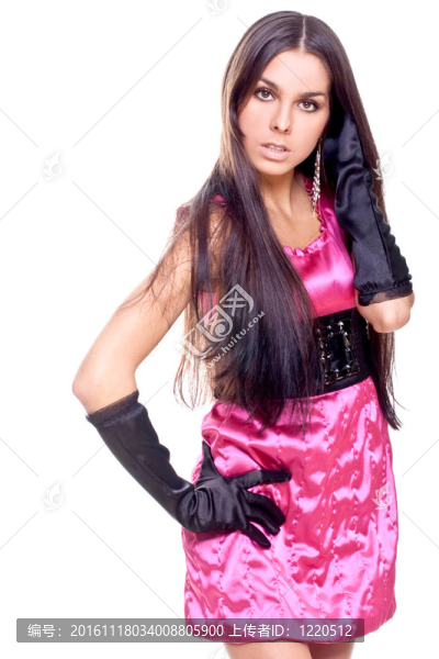 穿著紅裙子的漂亮女人