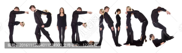 一群人組成“朋友”這個(gè)詞