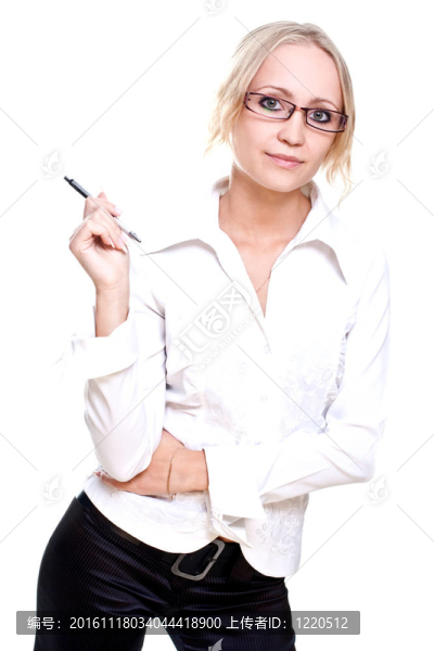 戴眼鏡的女商人
