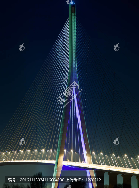 諾曼底橋（Pont,de,Normandie；法國）晚上