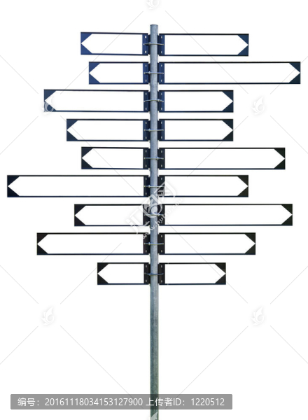 十八個箭頭空白的路標(biāo)；九左、右九。