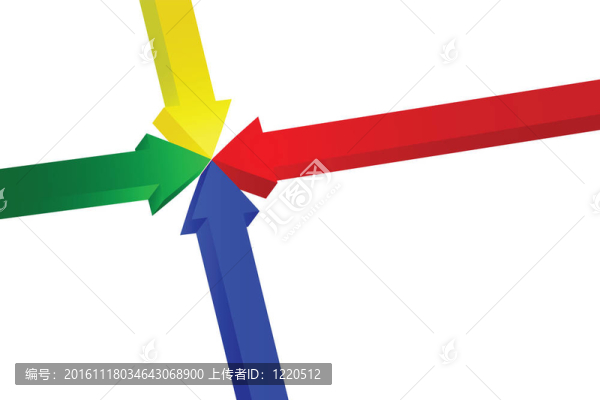 四個箭頭指向