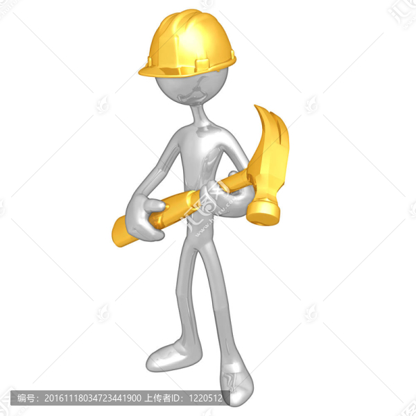 帶錘的建筑工人