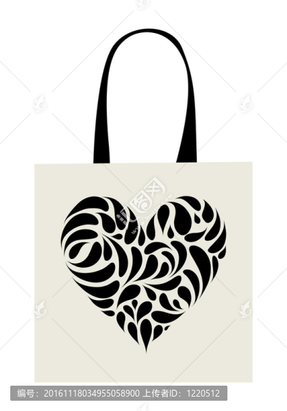 購(gòu)物袋設(shè)計(jì)；心形飾品
