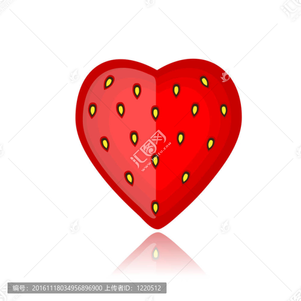 Strawberry；心臟形紅白色