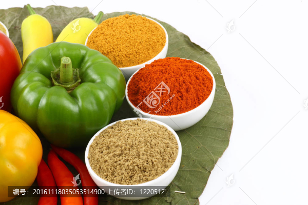 五顏六色的香料與辣椒