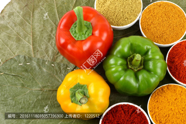 五顏六色的香料與辣椒