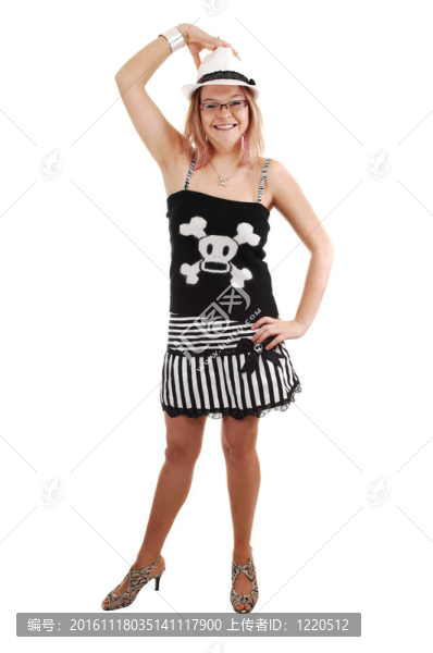 戴帽子的女孩。
