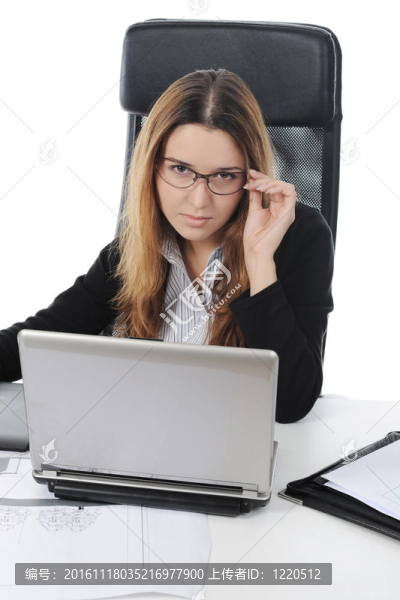 辦公室里的快樂的女人。
