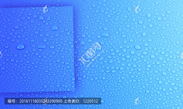 淡藍色盒子上的水滴