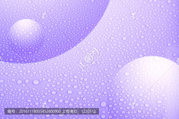 水滴在紫羅蘭色的紙上