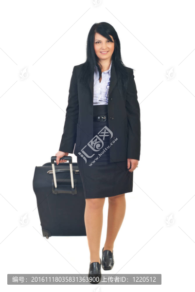商務女人帶行李