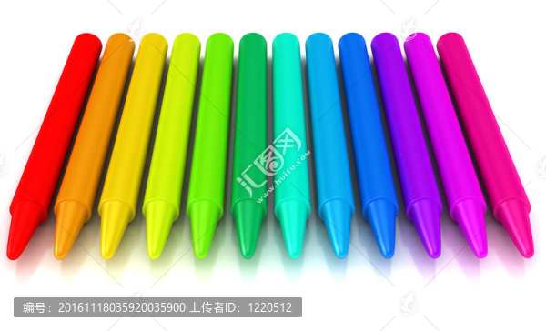 彩色蠟筆在白色背景