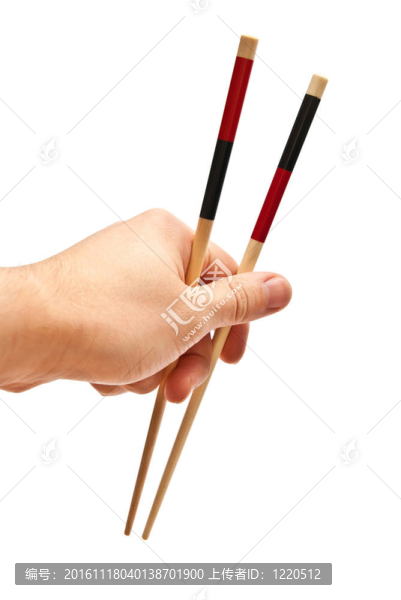 手拿筷子