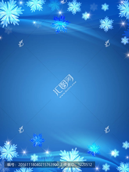 水晶雪花藍色背景