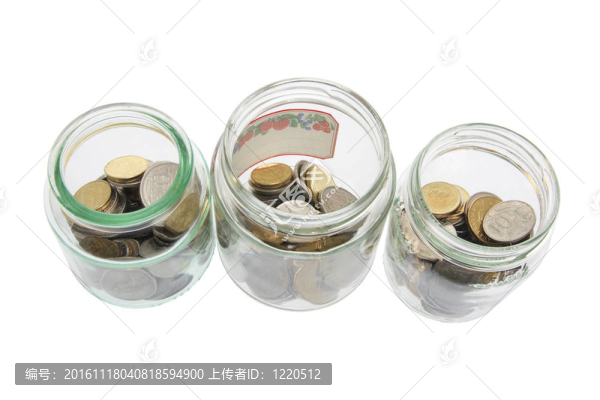 玻璃罐里的硬幣