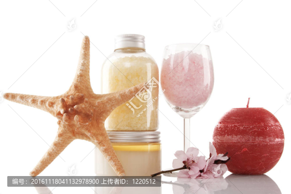 溫泉產品；蠟燭和櫻花