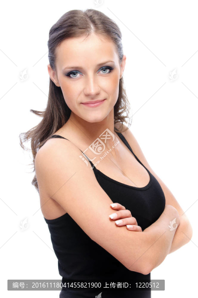 黑色背心上的女人