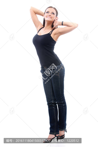 黑色背心上的女人