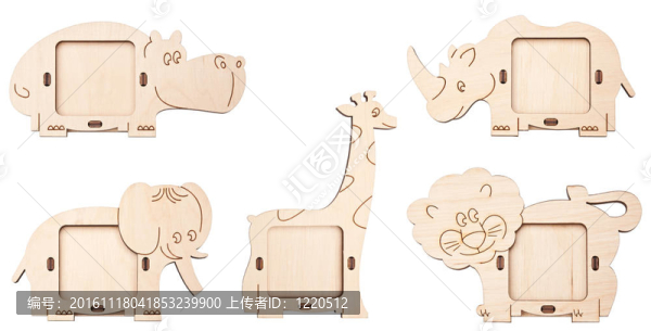 木制相框的動物形式