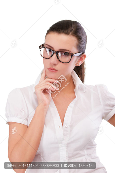 戴眼鏡的美麗女孩