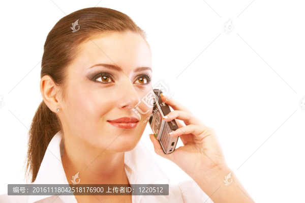 商業(yè)女人在電話里說話