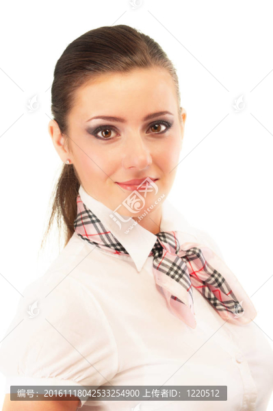迷人的深色頭發(fā)的女孩接近