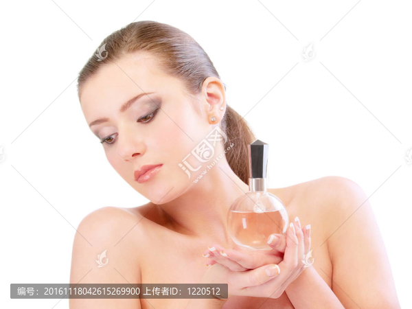 迷人的女孩與香水關(guān)閉