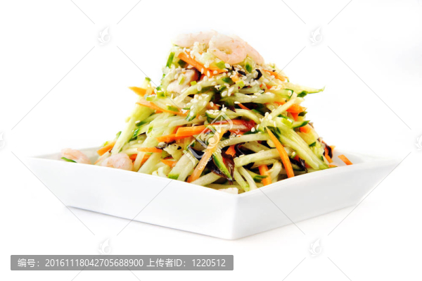 亞洲沙拉服務(wù)板上孤立的白色