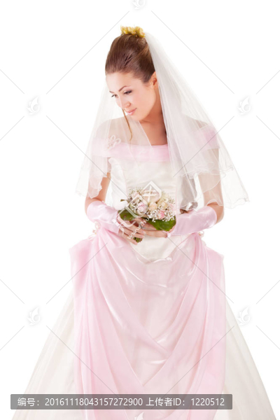 美麗的女人裝扮成新娘
