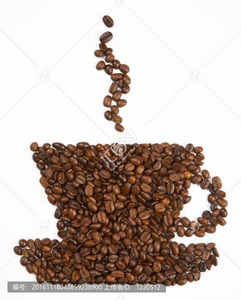 咖啡豆制成的杯形