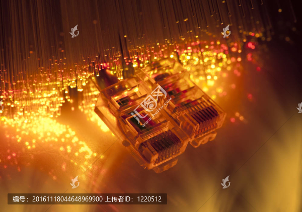 光纖網(wǎng)絡電纜的特寫鏡頭的背景