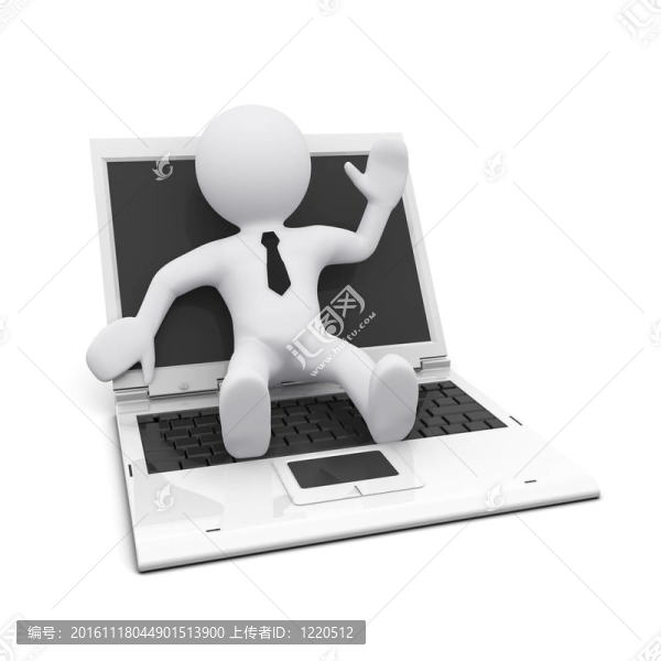 3D筆記本電腦的人