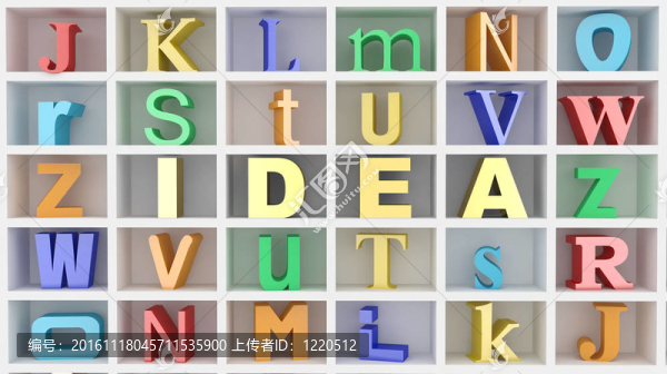 白色孤立背景下的文字思想與字母