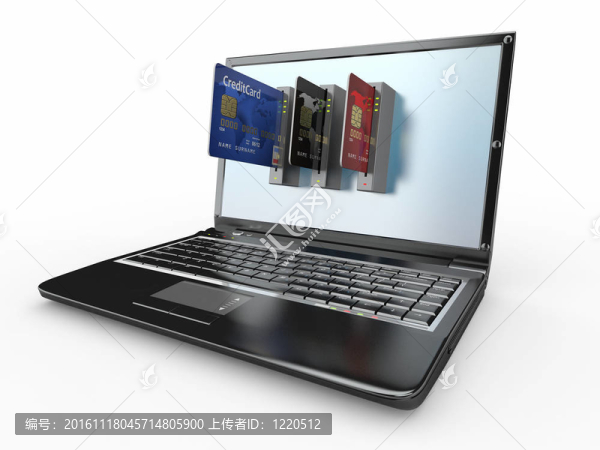 電子商務(wù)。筆記本電腦和信用卡。