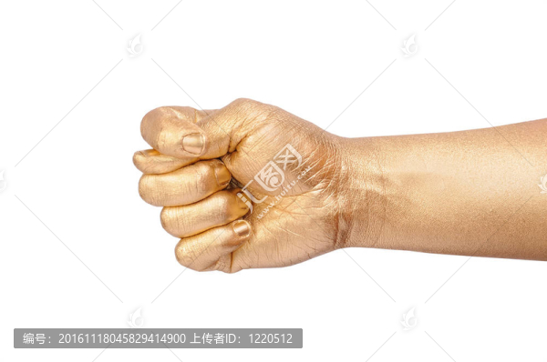 男人的金手征兆FICO。白色隔離