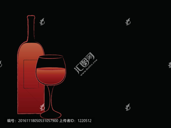 紅酒酒瓶和酒杯