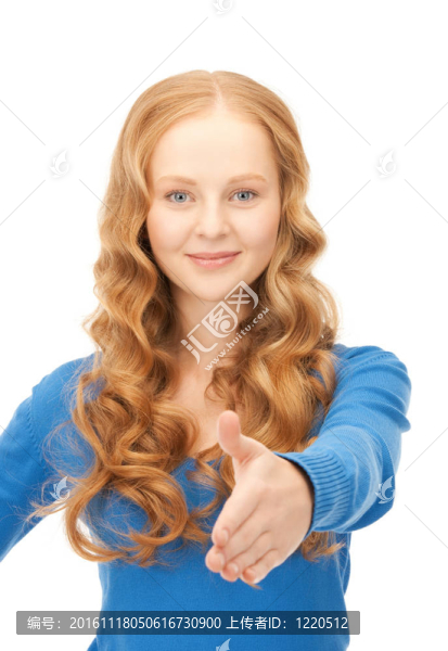 張開手準(zhǔn)備握手的女人