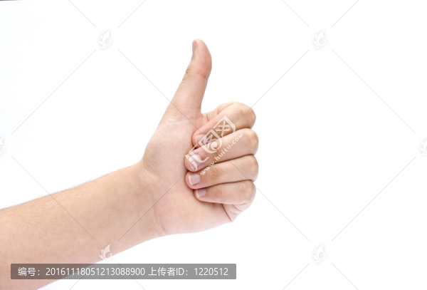 手信號豎起大拇指
