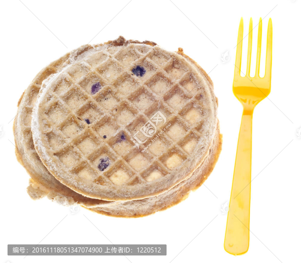 Frozen,Blueberry,Waffle用叉子