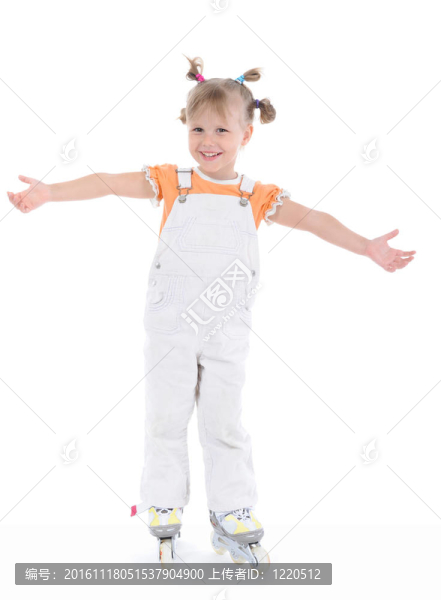 溜冰鞋上的幸運(yùn)女孩。