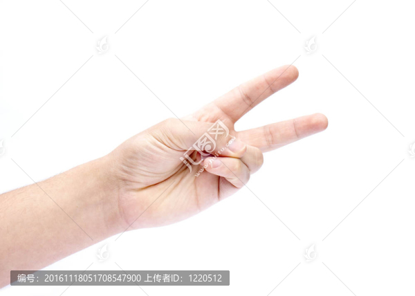 有兩個(gè)手指的孤立的手