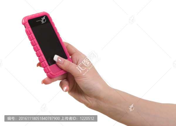 手機在女性手上。