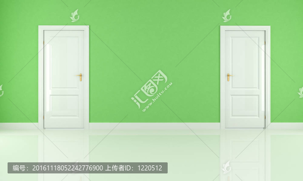 空的綠色房間